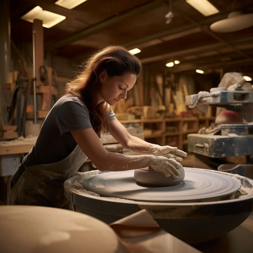 Hman_A_ceramicist_making_a_large_artistic_bowl_in_her_workshop._333169b3-085d-4f1a-b957-29ff85651895